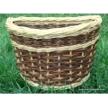 Front bike basket in white and red willow
