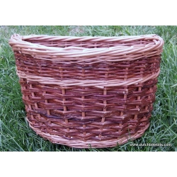 Front bike basket in buff and red willow