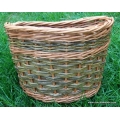 Front bike basket in buff and green willow