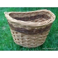 Front bike basket in buff with red stripe