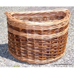 Bike basket for Brompton bicycle in Red and Buff willow