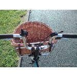 Bike basket for Brompton bicycle in Red and Buff willow