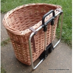 Bike basket for Brompton bicycle in Red and Buff willow