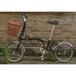Bike basket for Brompton bicycle in Red and Buff willow Bike basket for Brompton bicycle in Red and Buff willow