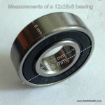 12x28x8 Replacement bearing for many bicycle and velomobile wheels 